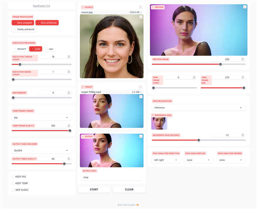 facefusion人工智能AI换脸集成版v9.12 facefusion人工智能AI换脸集成版v9.12