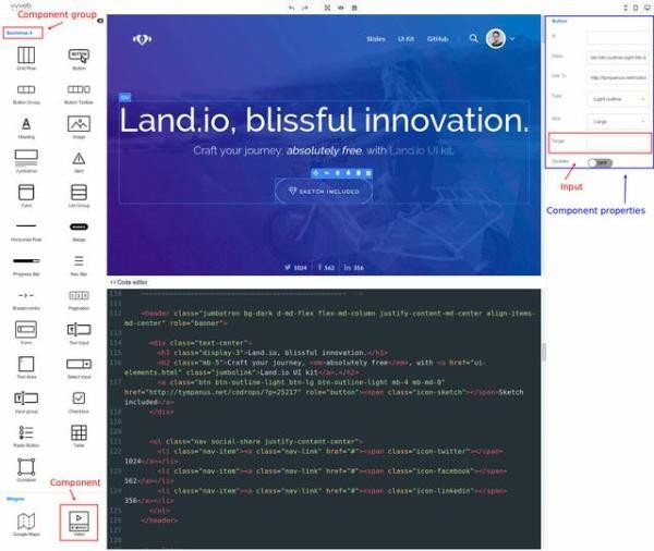 VvvebJs可视化前端设计开发工具 VvvebJs可视化前端设计开发工具