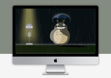 电脑端CSS3卡通人物下雨效果404页面模板