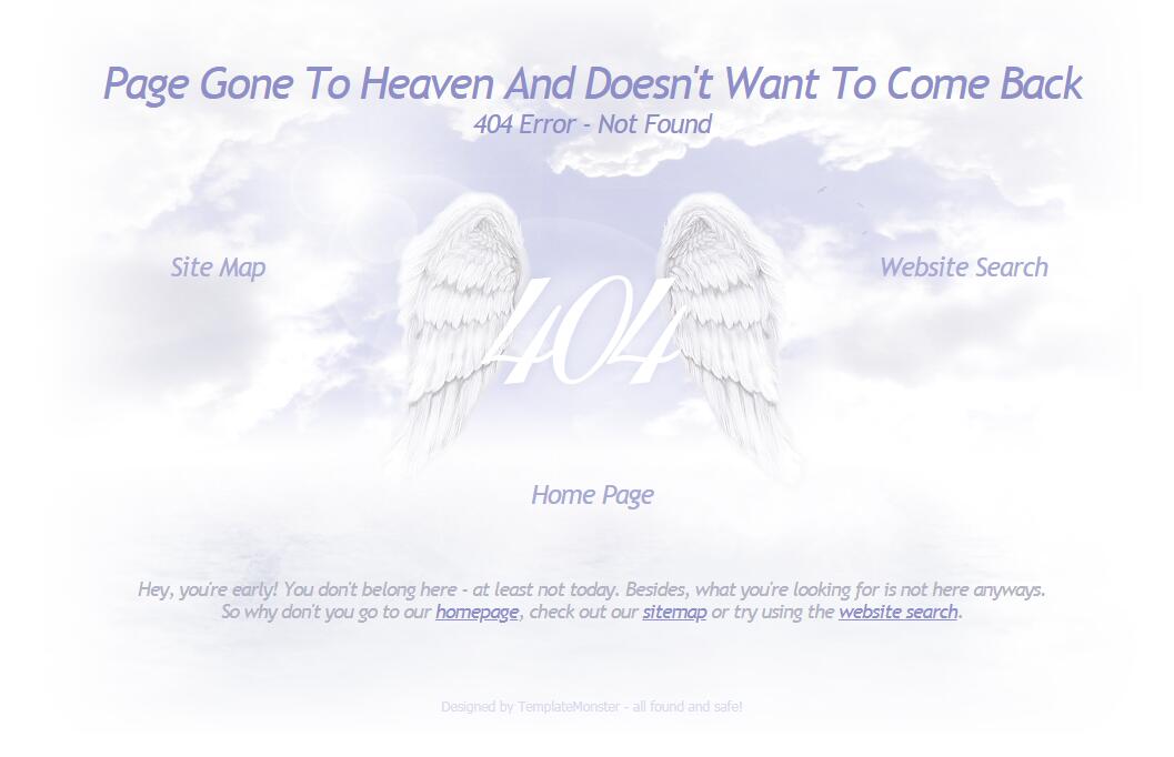 404天使翅膀错误页网页模板